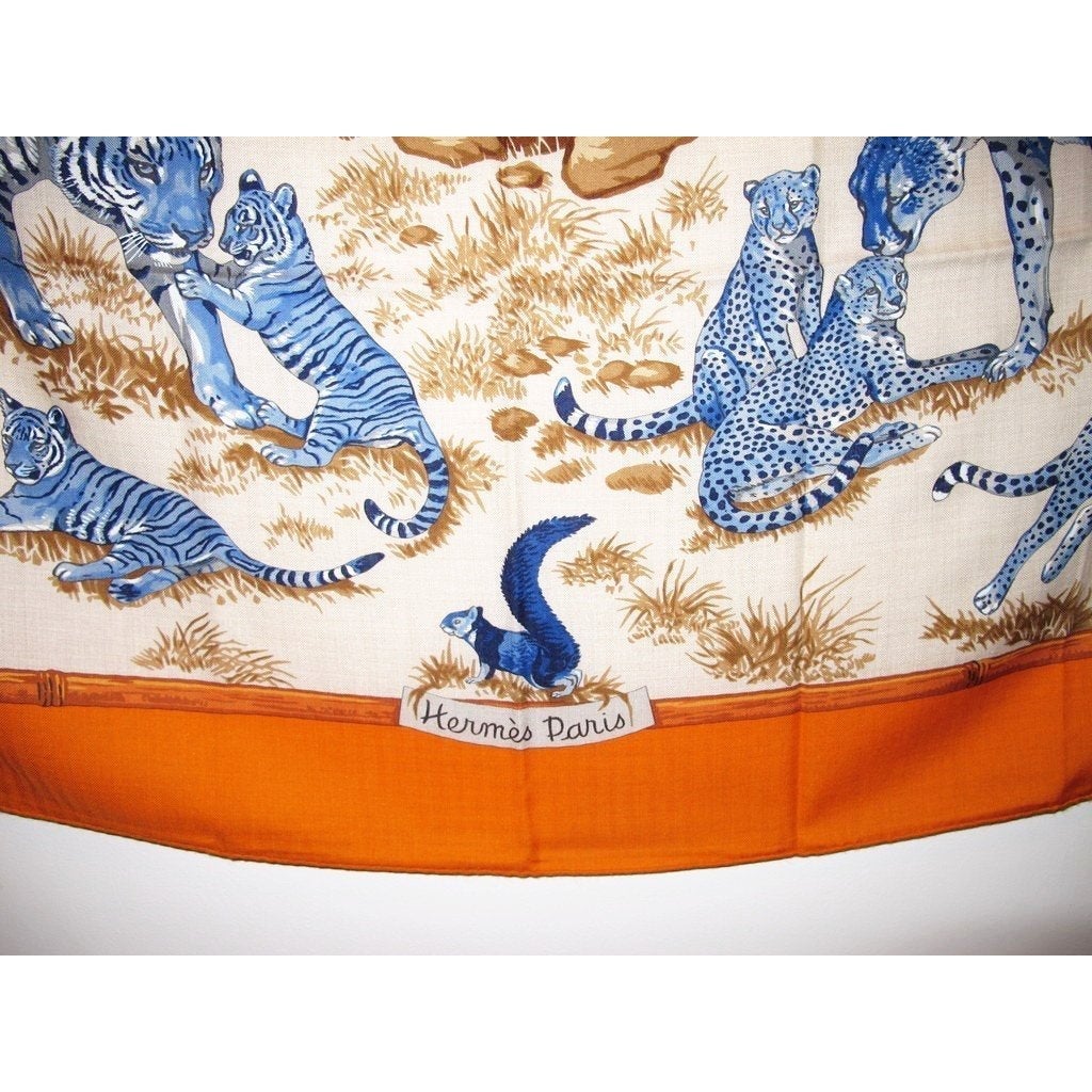 Hermes cw01 Tendresse feline Shawl