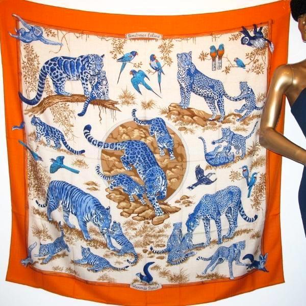 Hermes cw01 Tendresse feline Shawl