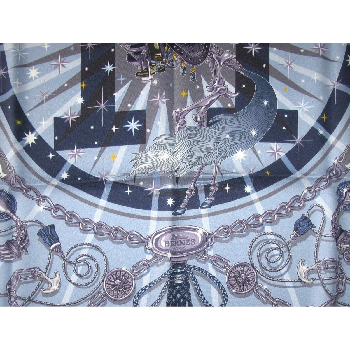 Hermes 2012 CW01 Sky Blue  C'est la Fête Vintage Silk 70, NIB! - poupishop