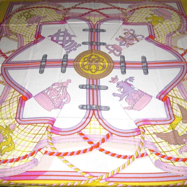 Hermes Rose Yellow Grande Tenue Shawl