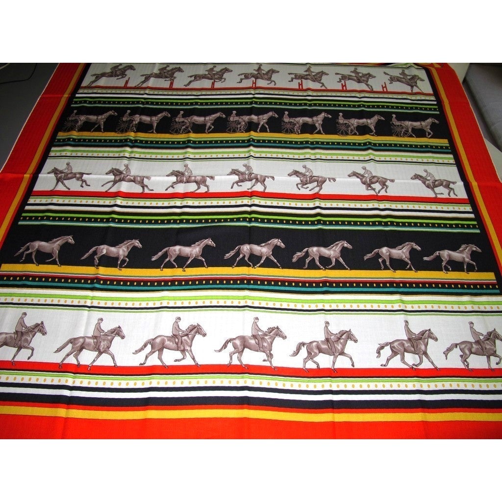 Hermes 2012 cw03 Rouge/Blanc/Noir Sequences Cashmere Shawl 140, NWT! - poupishop