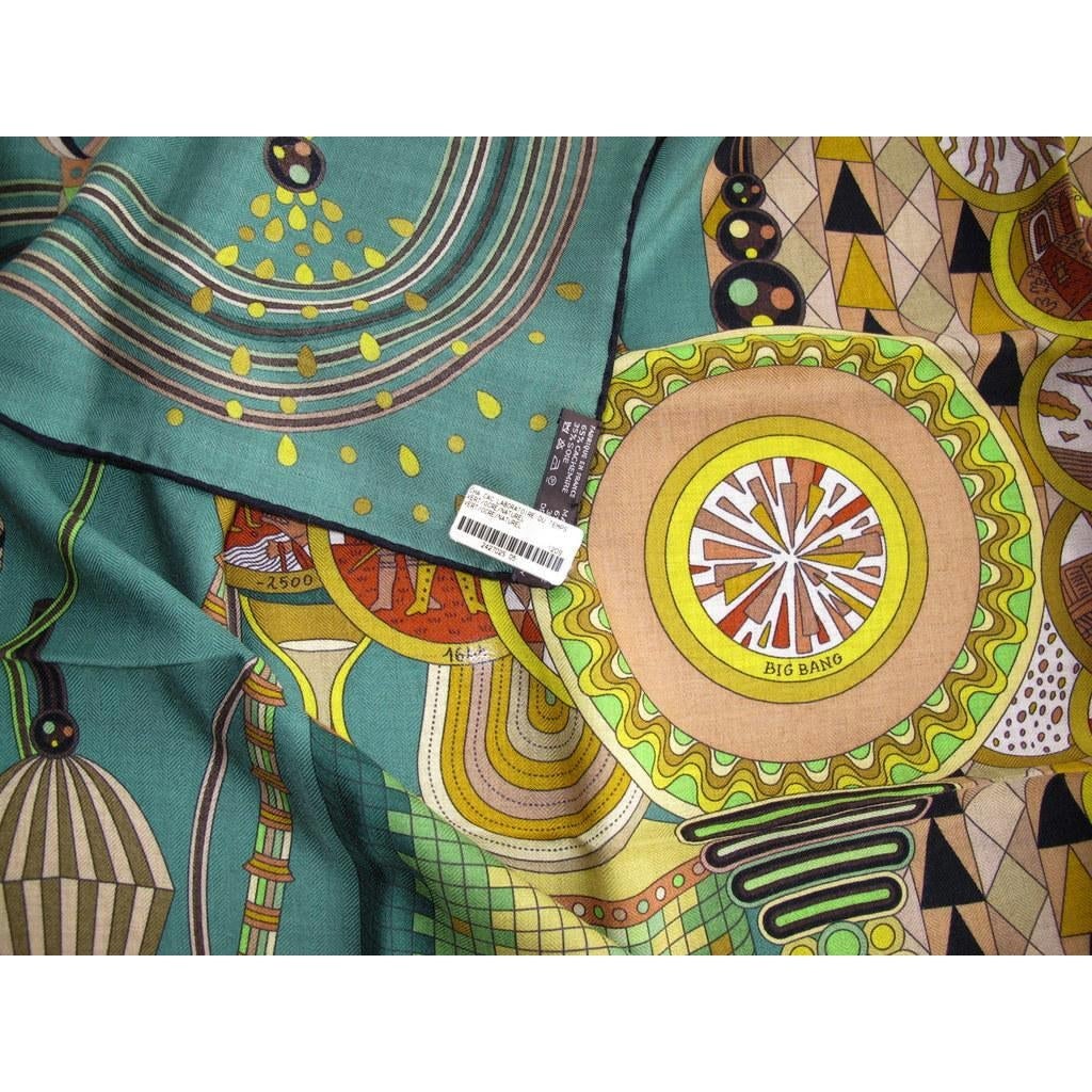 Hermes 2012 cw05 Vert/Occhre Laboratoire du Temps Cashmere 140, New! - poupishop