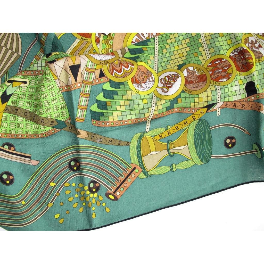 Hermes 2012 cw05 Vert/Occhre Laboratoire du Temps Cashmere 140, New! - poupishop