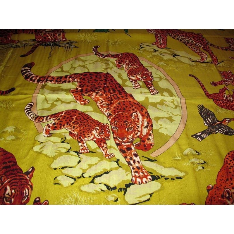 Hermes 2012 cw06 Chartreuse Tendresse Feline Cashmere 140, New! - poupishop