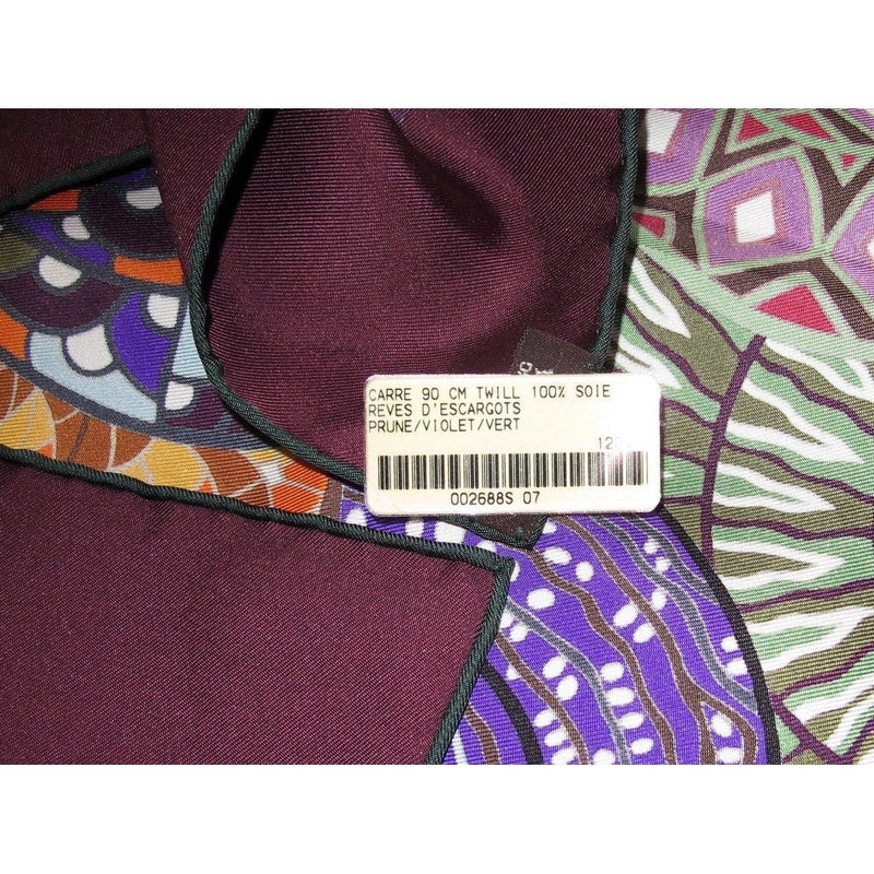 Hermes 2012 cw07 Plum Reves D'Escargots Twill 90 New Tags!