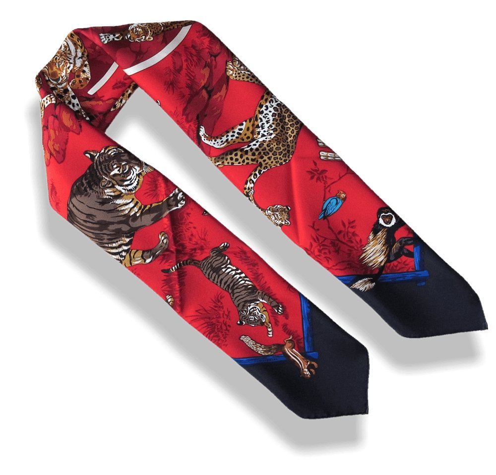 Hermes Tendresse Feline by Robert Dallet Blanc Matt Overprint Twill 90