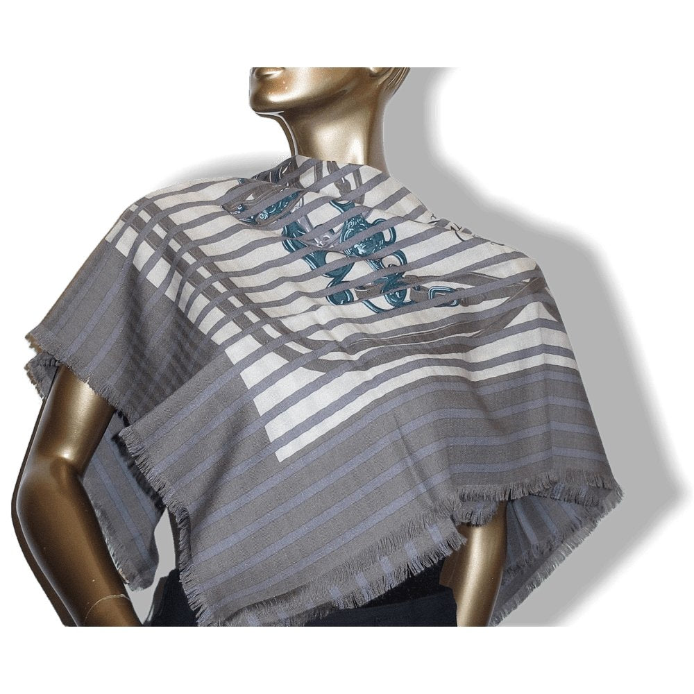 Hermes Brides de Gala Bayadere Fringed Cashmere 90