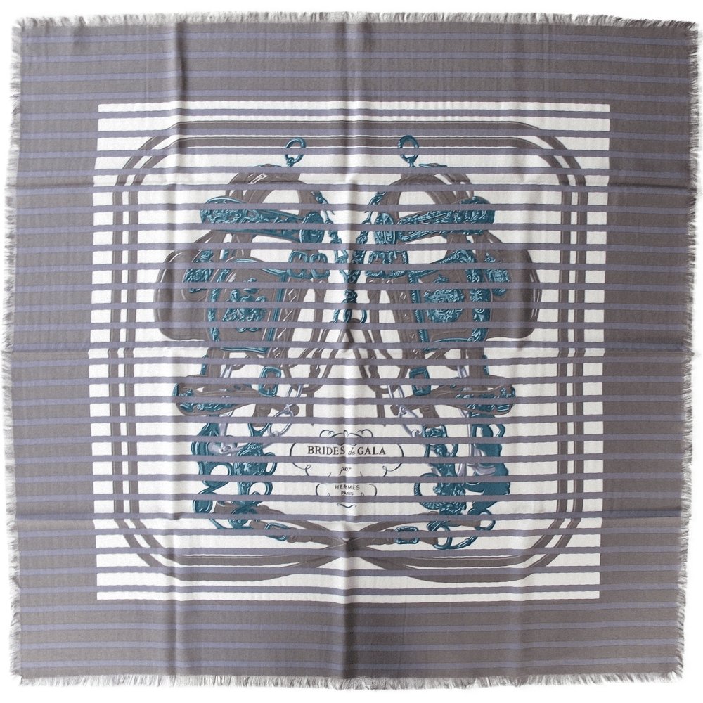 Hermes Brides de Gala Bayadere Fringed Cashmere 90