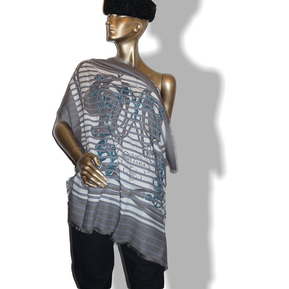 Hermes Brides de Gala Bayadere Fringed Cashmere 90