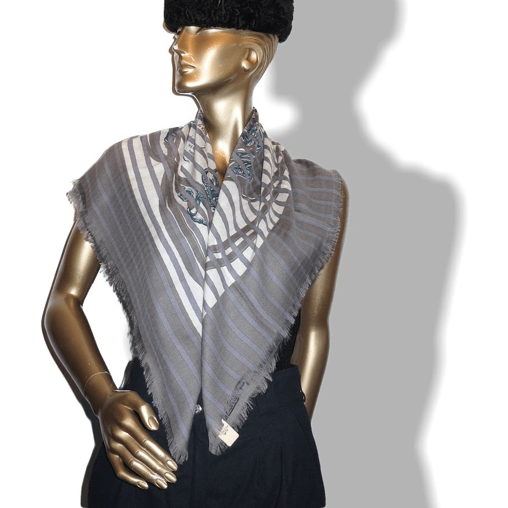 Hermes Brides de Gala Bayadere Fringed Cashmere 90