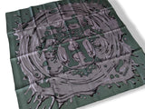 Hermes 2012 Green/Silver Grey PEINTURE FRAICHE Twill 90, New!