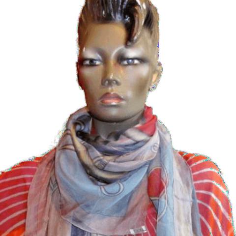 Hermes 2012 Grey Coup de Fouet Mousseline 140 New!