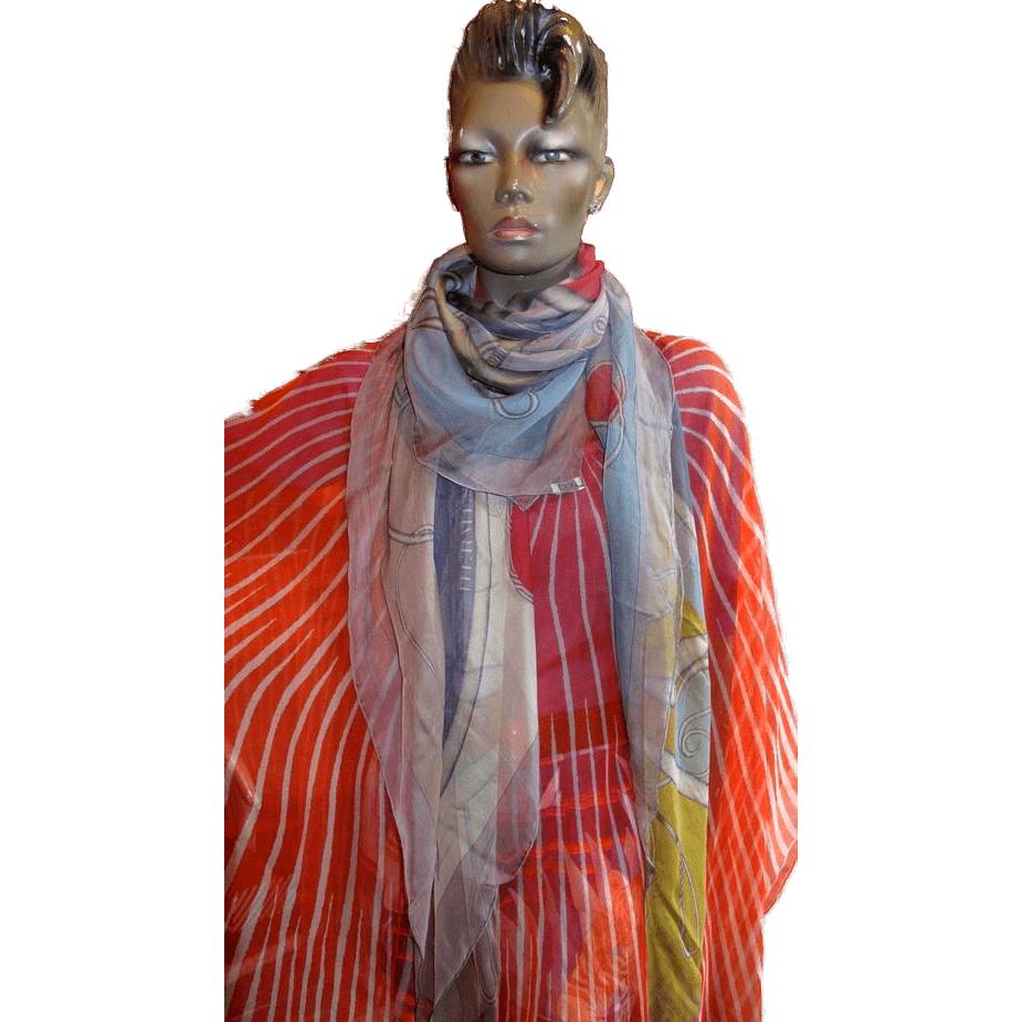 Hermes 2012 Grey Coup de Fouet Mousseline 140 New!