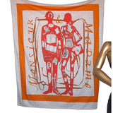 Hermes Monsieur & Madame Cotton Scarf 110