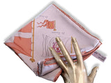 Hermes 2012 Lilas/Orange PAVOIS by Ledoux Dip Dye Surteint Silk Carre 90, Lovely Palette not FlashyNew!