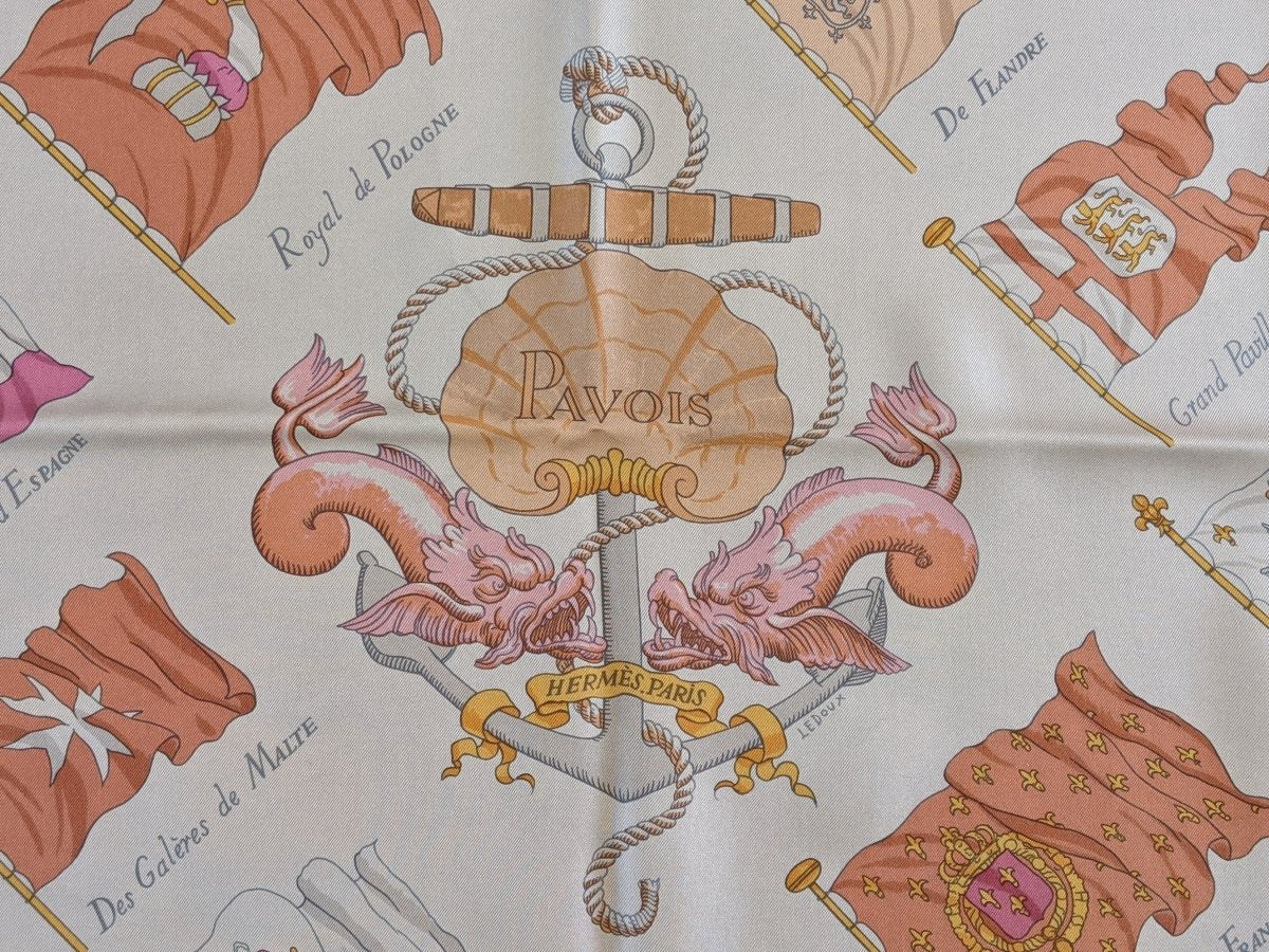 Hermes 2012 Lilas/Orange PAVOIS by Ledoux Dip Dye Surteint Silk Carre 90, Lovely Palette not FlashyNew!