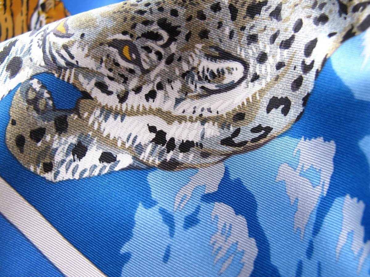 Hermes Tendresse Feline by Robert Dallet Blanc Matt Overprint Twill 90