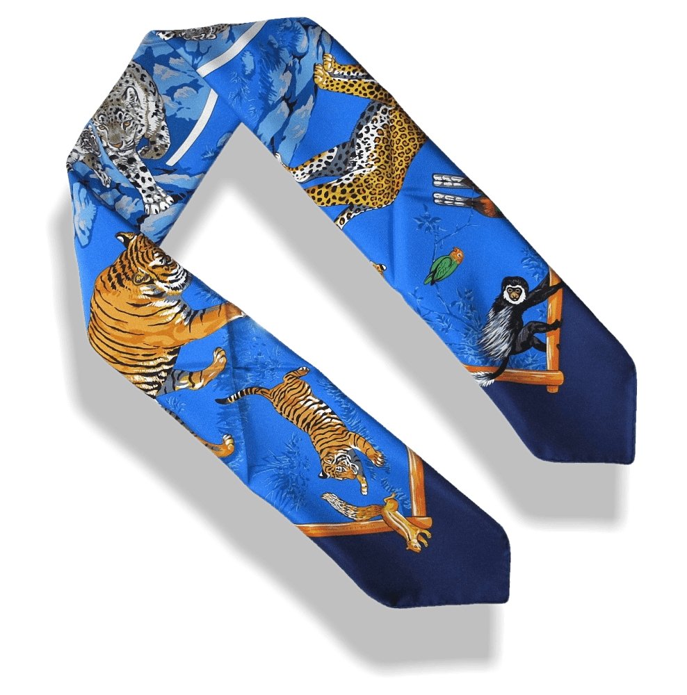 Hermes Tendresse Feline by Robert Dallet Blanc Matt Overprint Twill 90