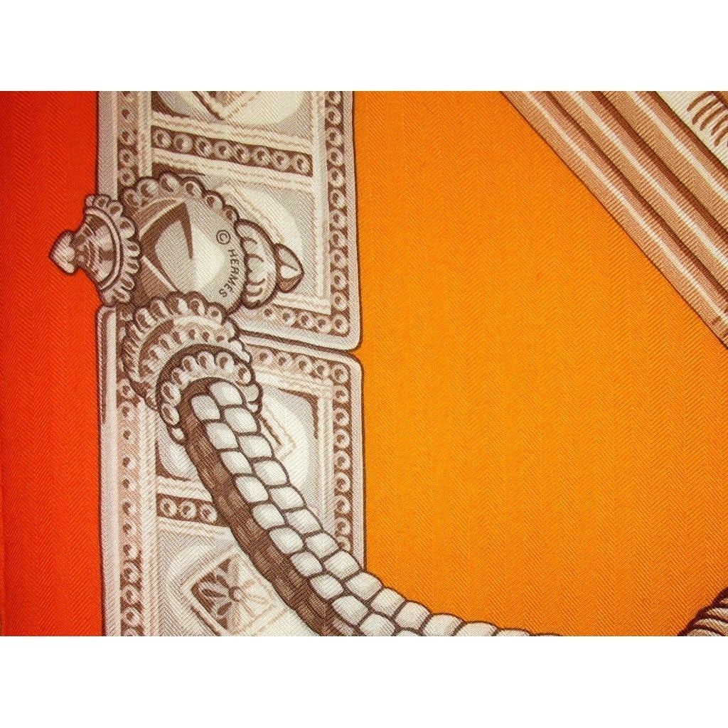 Hermes 2012 Orange/Purple/White Ceintures et Liens Cashmere Shawl 140 - poupishop