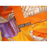 Hermes 2012 Orange/Purple/White Ceintures et Liens Cashmere Shawl 140 - poupishop