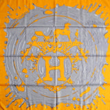 Hermes 2012 Orange Silver Peinture Fraiche Twill 90 