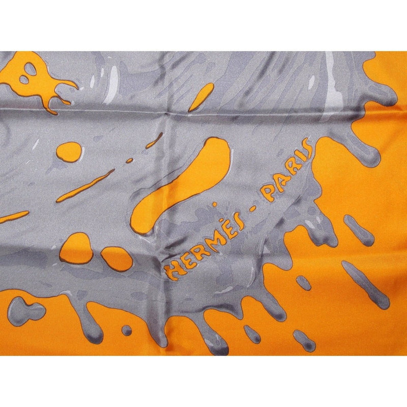 Hermes 2012 Orange/Silver Peinture Fraiche Twill 90, New! - poupishop