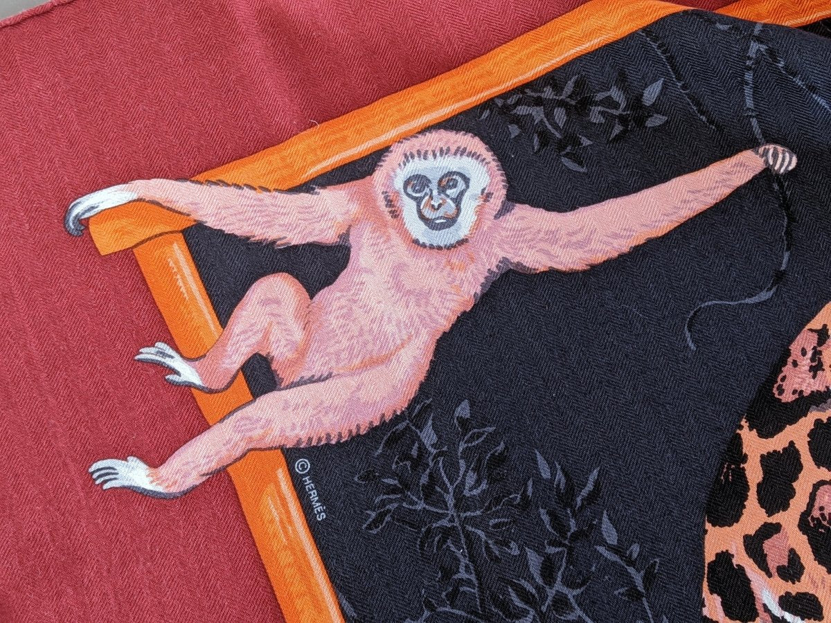 Hermes 2012 TENDRESSE FELINE by Robert Dallet Cashmere Shawl 140, New!