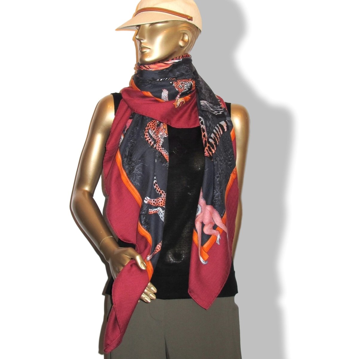 Hermes 2012 TENDRESSE FELINE by Robert Dallet Cashmere Shawl 140, New!