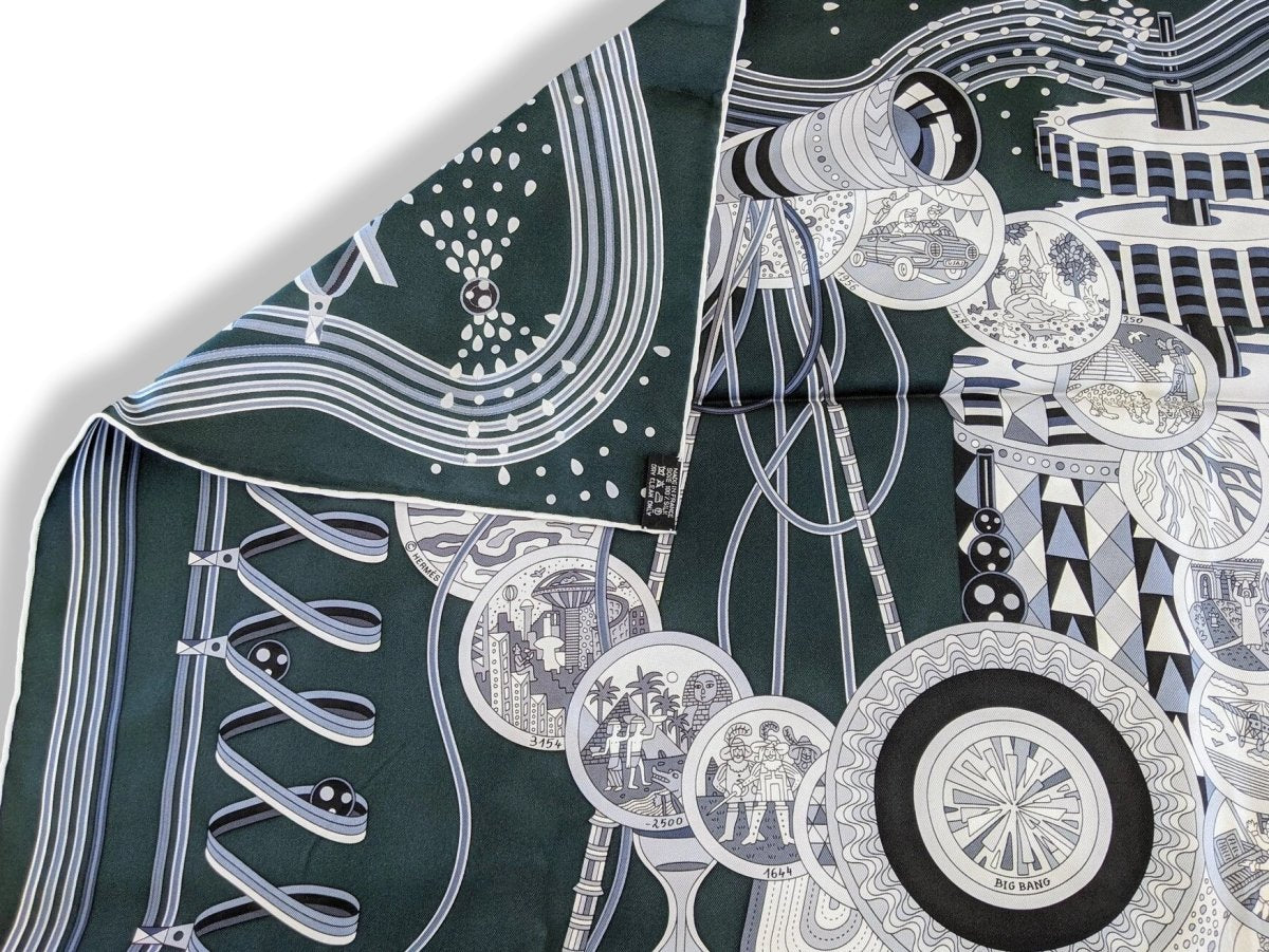 Hermes 2012 Vert Chasse/Gris/Blanc LABORATOIRE DU TEMPS by Pierre Marie Twill 90, New!