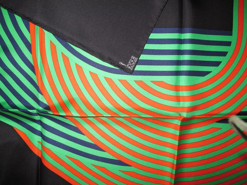 Hermes 2013 Black Orange Green Maillons de Joel Stein Twill 90cm