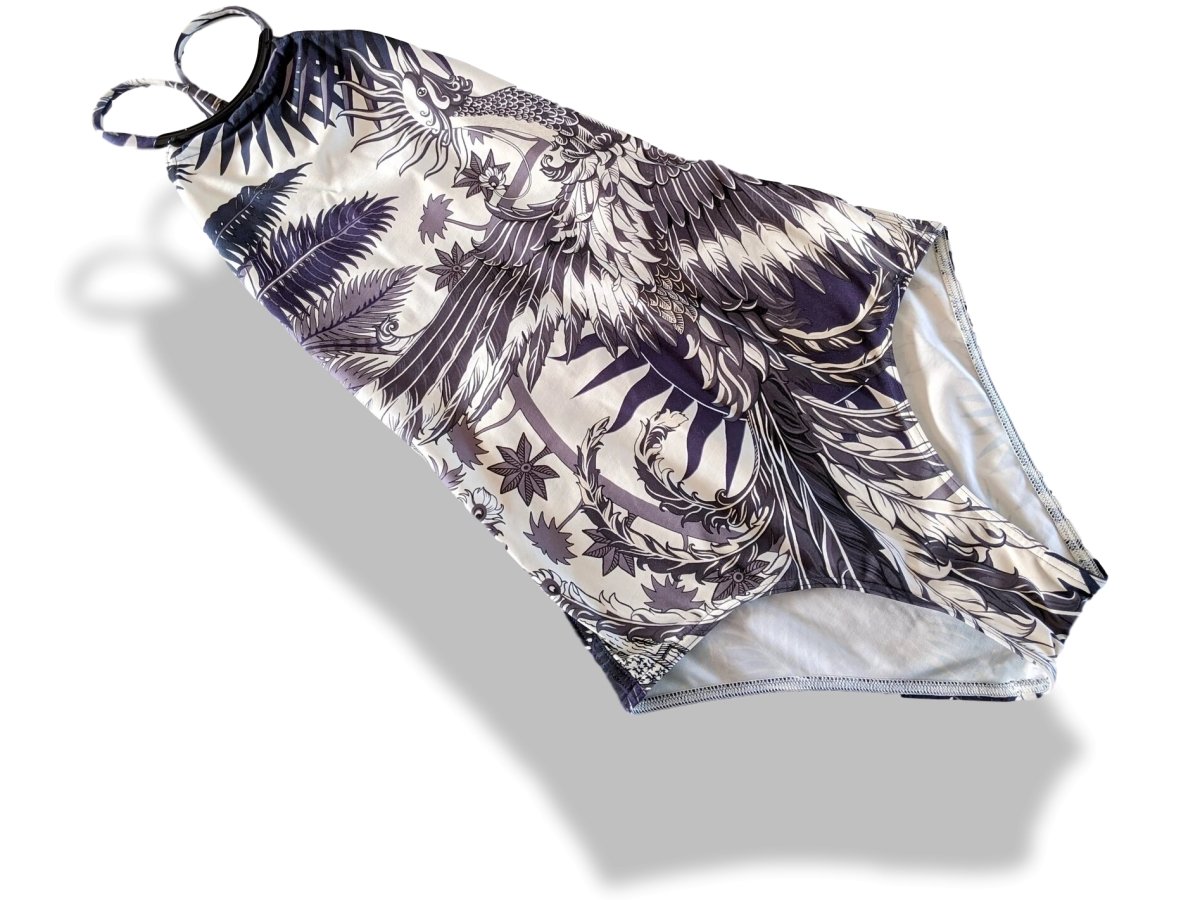 Hermes 2013 Bleu Nuit MYTHIQUES PHOENIX Swimsuit 1pc Sz36 - poupishop