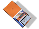 Hermes 2013 Blue/White/Orange Aux Sports d'Hiver Vintage Silk 70, Mint in Box! - poupishop