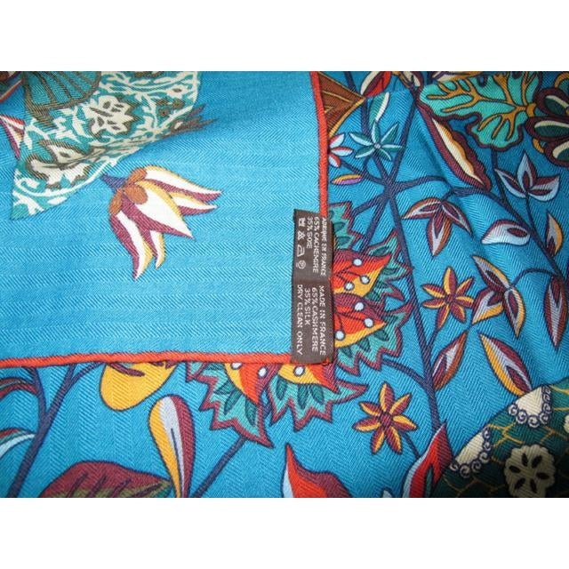 Hermes 2013 Canard/Vert Fleurs et Papillons de Tissus Cashmere 140, New! - poupishop