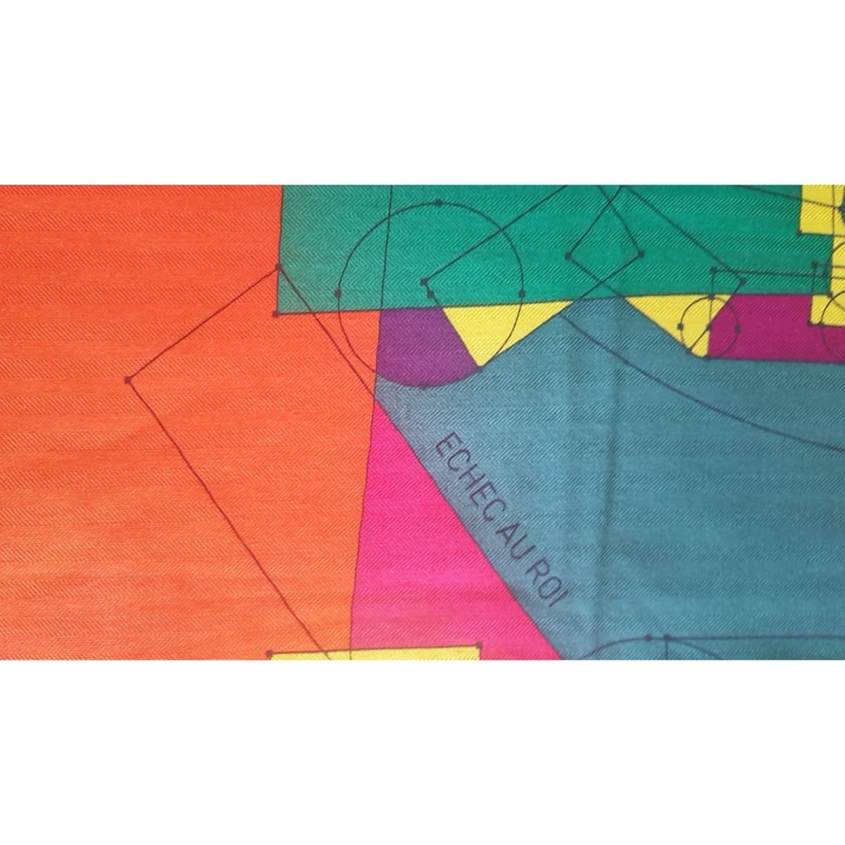 Hermes 2013 CW04 Almond Green, Fuchsia, Orange Echec au Roi Cashmere 140, NIB! - poupishop