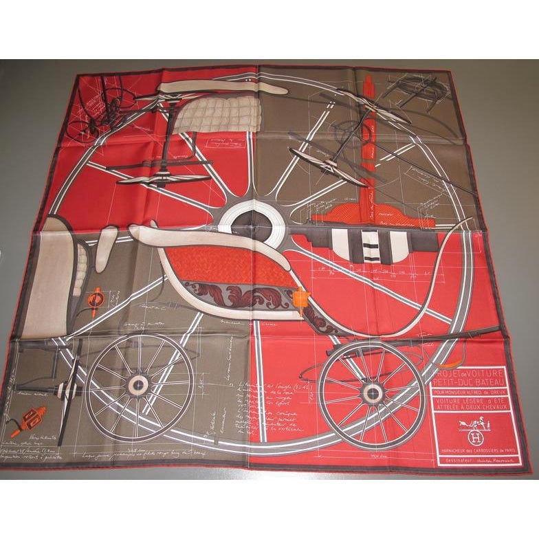 Hermes 2013 CW10 Rouge Bronze Petit Duc Twill 90cm, New! - poupishop