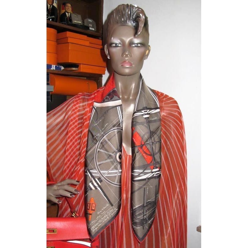 Hermes 2013 CW10 Rouge Bronze Petit Duc Twill 90cm, New! - poupishop