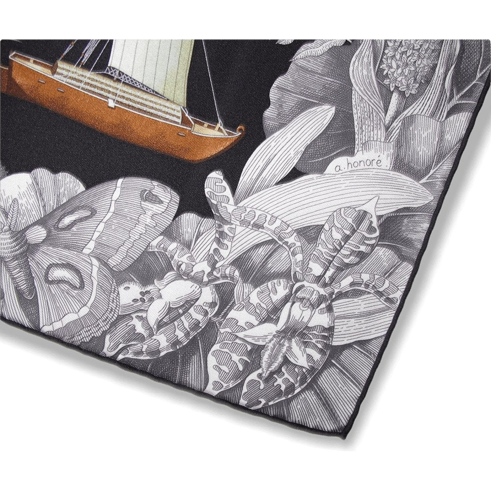 Hermes 2013 cw17 Black/Grey Tous les Bateaux du Monde Twill 90cm, New! - poupishop
