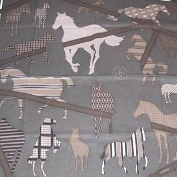 Hermes 2013 Etoupe Clan Equestre Vintage Silk 70, New! - poupishop