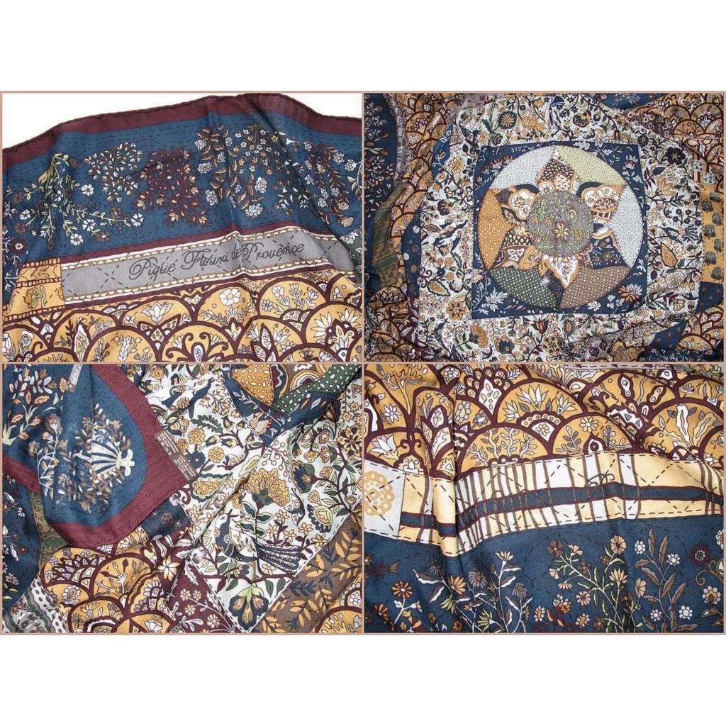 Hermes 2013 Grey Pique Fleuri de Provence Cashmere Shawl 140 - poupishop