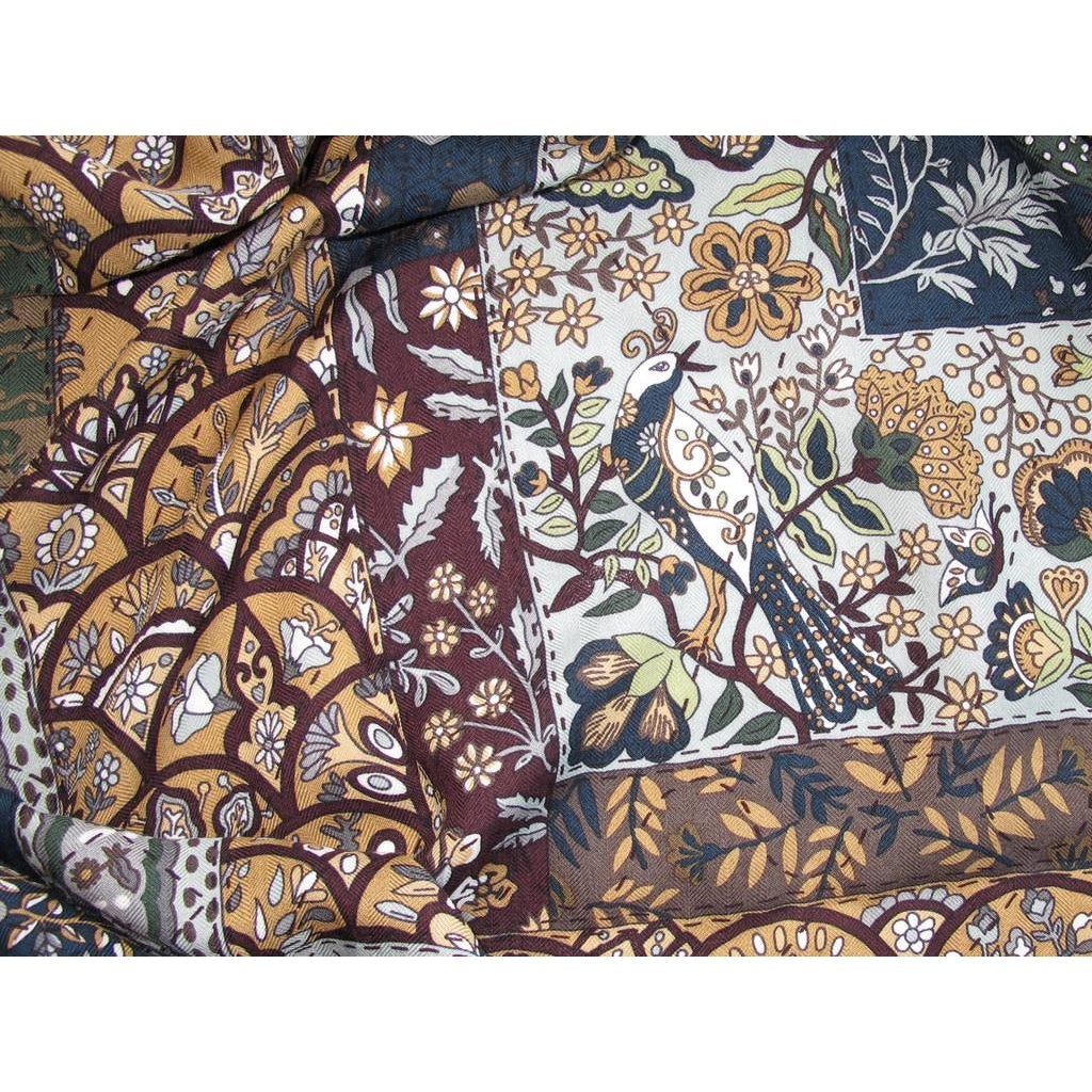 Hermes 2013 Grey Pique Fleuri de Provence Cashmere Shawl 140 - poupishop