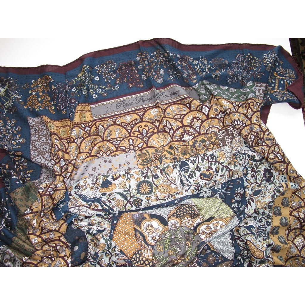 Hermes 2013 Grey Pique Fleuri de Provence Cashmere Shawl 140 - poupishop