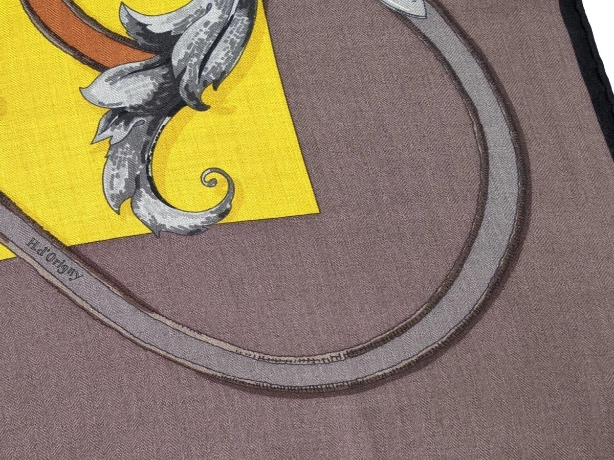 Hermes 2013 Marron/Jaune/Naturel L'INSTRUCTION DU ROY Cashmere 140, GRAIL, Mint! - poupishop
