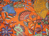 Hermes 2013 Orange/Bleu FLEURS ET PAPILLONS DE TISSUS Cashmere Shawl 140, Box! - poupishop