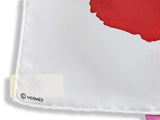 Hermes 2014 Blanc/Rouge/Mutlicolore Artist Carre by Claude Viallat Twill 90cm Scarf, NWT! - poupishop