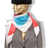 Hermes 2014 Blanc/Rouge/Mutlicolore Artist Carre by Claude Viallat Twill 90cm Scarf, NWT! - poupishop