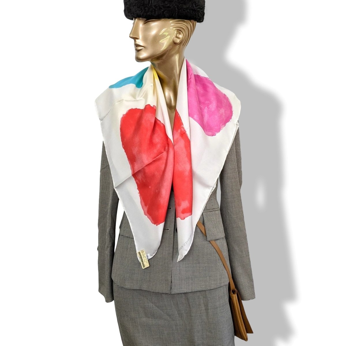 Hermes 2014 Blanc/Rouge/Mutlicolore Artist Carre by Claude Viallat Twill 90cm Scarf, NWT! - poupishop