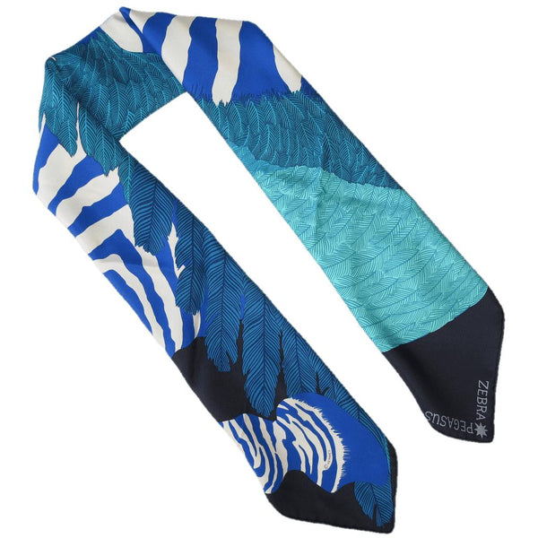 Hermes 2014 Blue Zebra Pegasus by Alice Shirley Twill 90cm - poupishop