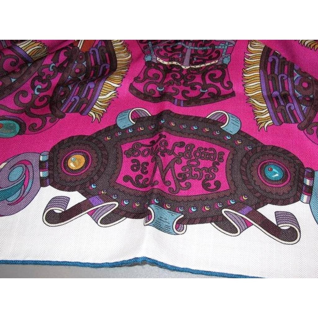 hermes shawl egide de mars rose vif prune