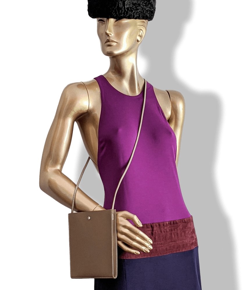 Hermes 2014 Etoupe Epsom ONIMAITOU CLOU DE SELLE Crossbody Pochette Bag, BNIB!
