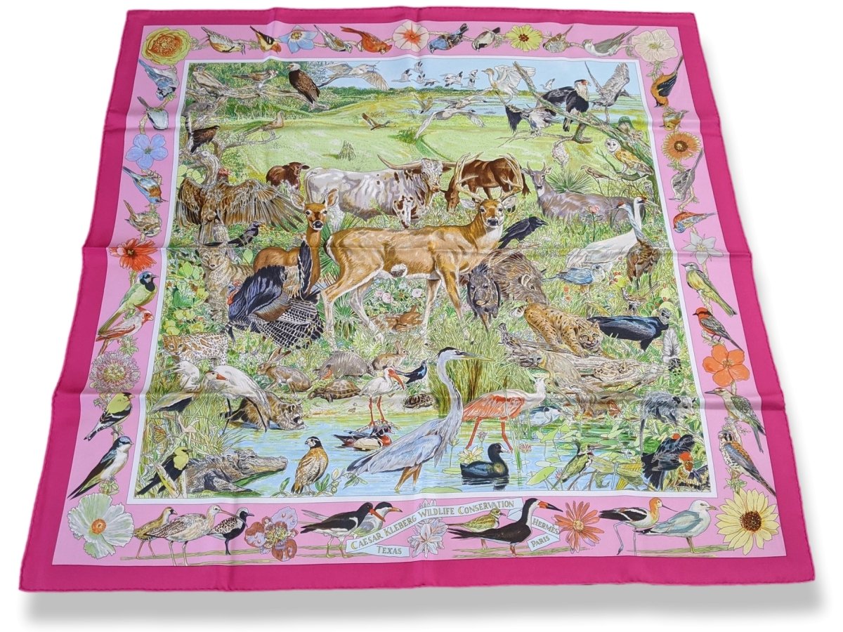 Hermes 2014 Ltd 500pc Caesar Kleberg La Vie Sauvage du Texas Blanc Matt Overprint Twill 90, RARE, NIB!